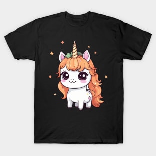 Cute Unicorn Pumpkin Girls Kids Funny Halloween Thanksgiving T-Shirt